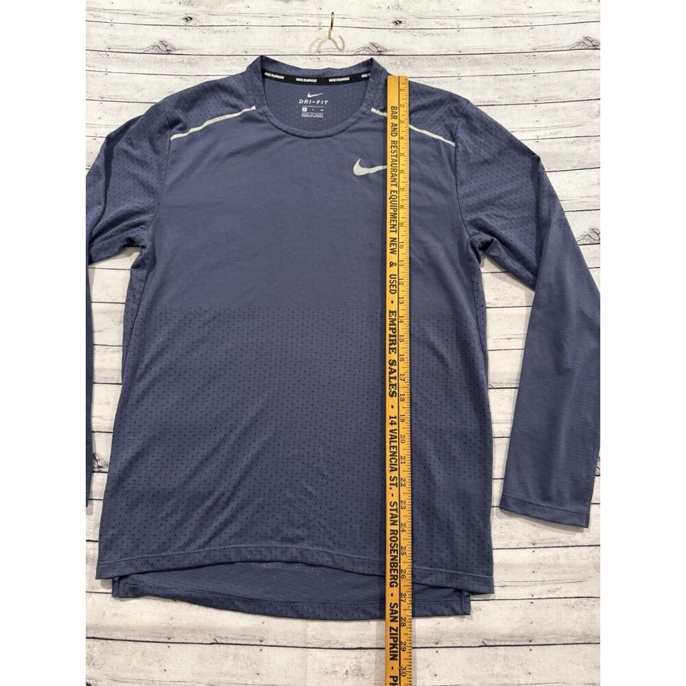 Nike Rise 365 Running Shirt Sz S Blue Reflective Long Sleeve Stretch AQ9923-557 - Picture 6 of 16